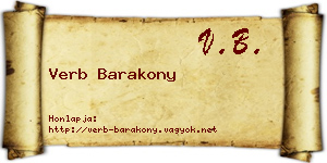 Verb Barakony névjegykártya
